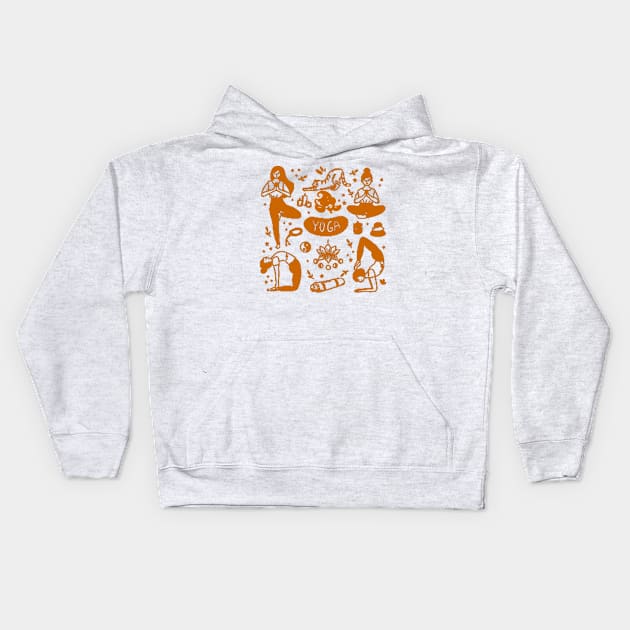 pose yoga Kids Hoodie by suwalow